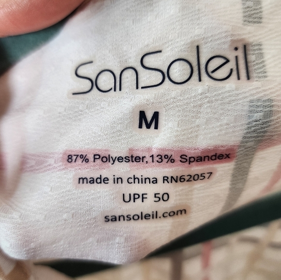 SanSoleil Ivory Lattice Plaid UPF 50 Mesh Zip Jacket N - Picture 5 of 5